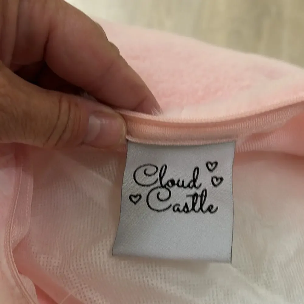Cloud Castle euro sham inner pillow pale pink furry unicorn silver clouds nwt